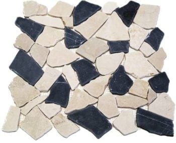 CRUSH Black White sind Flache Marmor Bruchstein Mosaike in diversen Farbtönen