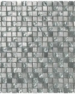 ELEGANCE Silver ist ein klassisches Glas-Naturstein Mosaike in Silver Farbkombination